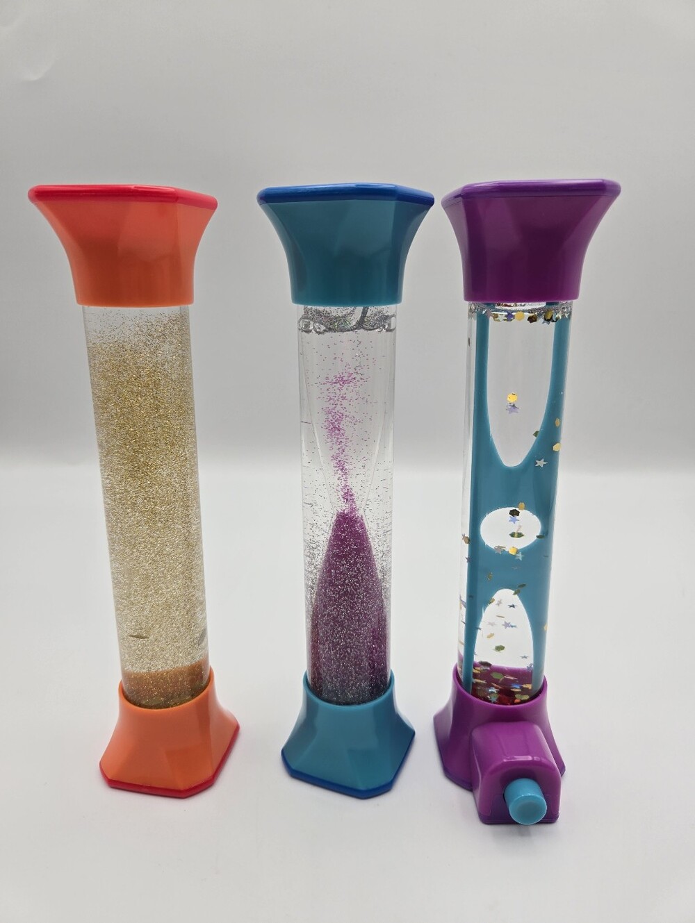 Hand2Mind 3pc Sensory Fidget Tubes Water Glitter Occupational Enrichment